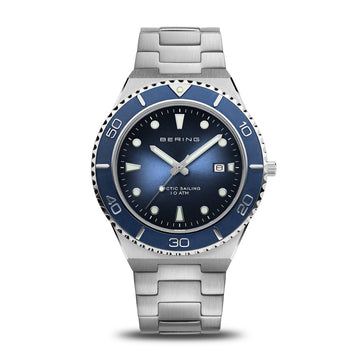 Bering Classic Blue Dial Silver Stainless Steel Strap Men Watch 18940-707 | Time Watch Specialists